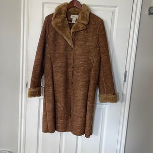 Women’s tan suede/fur coat
